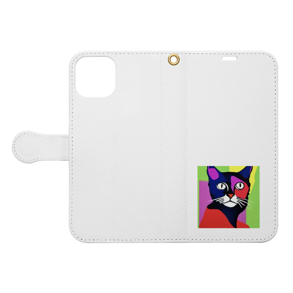 SuperTrioのCOLOR CAT Book-Style Smartphone Case:Opened (outside)