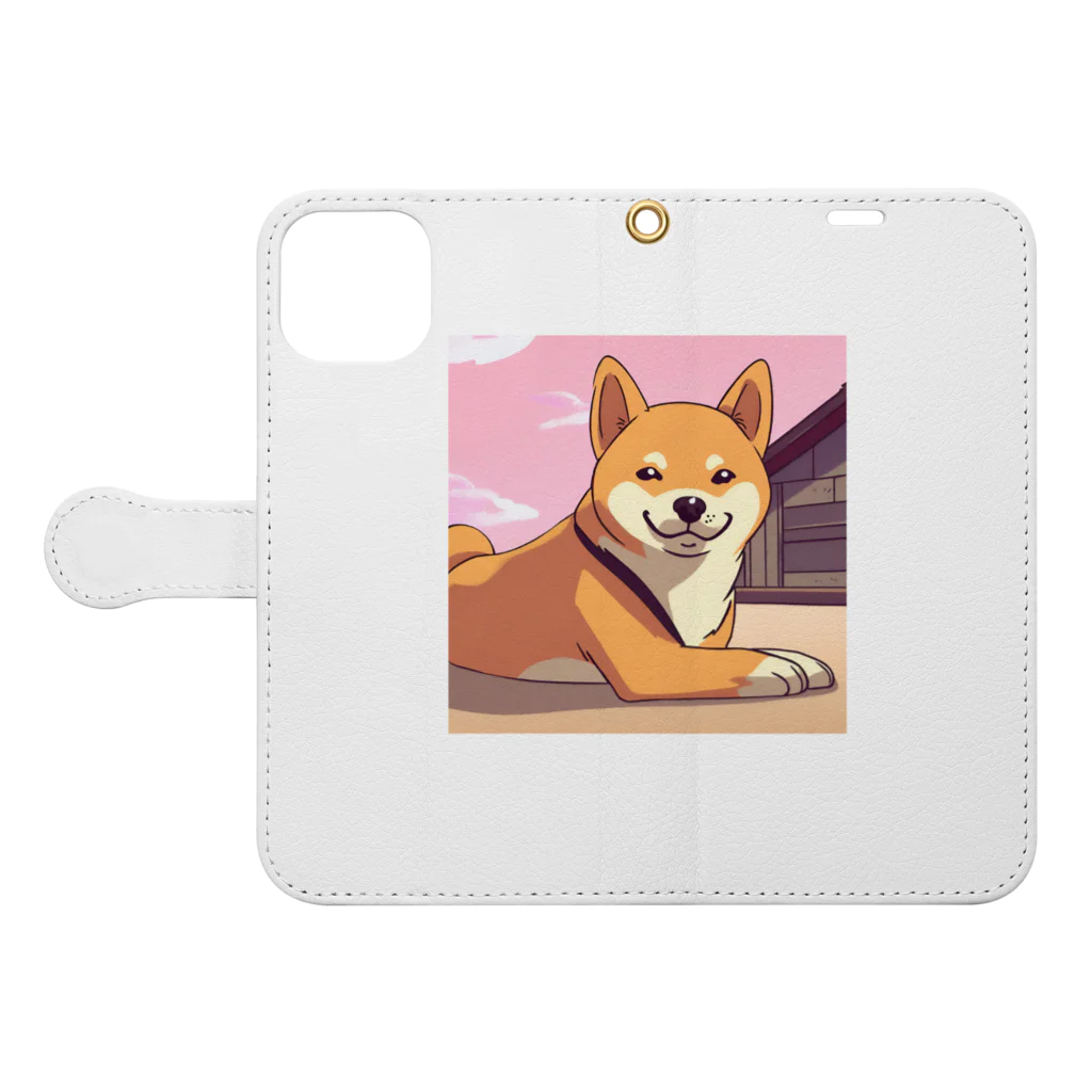 yu-zi1991の可愛い柴犬のグッズです Book-Style Smartphone Case:Opened (outside)