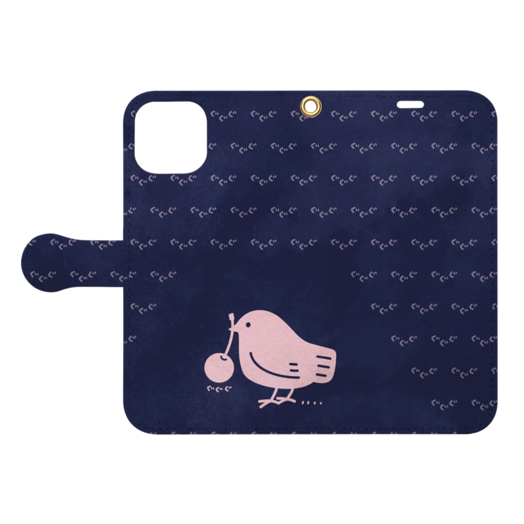 イラスト MONYAAT のみつぐとり　もも4 Book-Style Smartphone Case:Opened (outside)