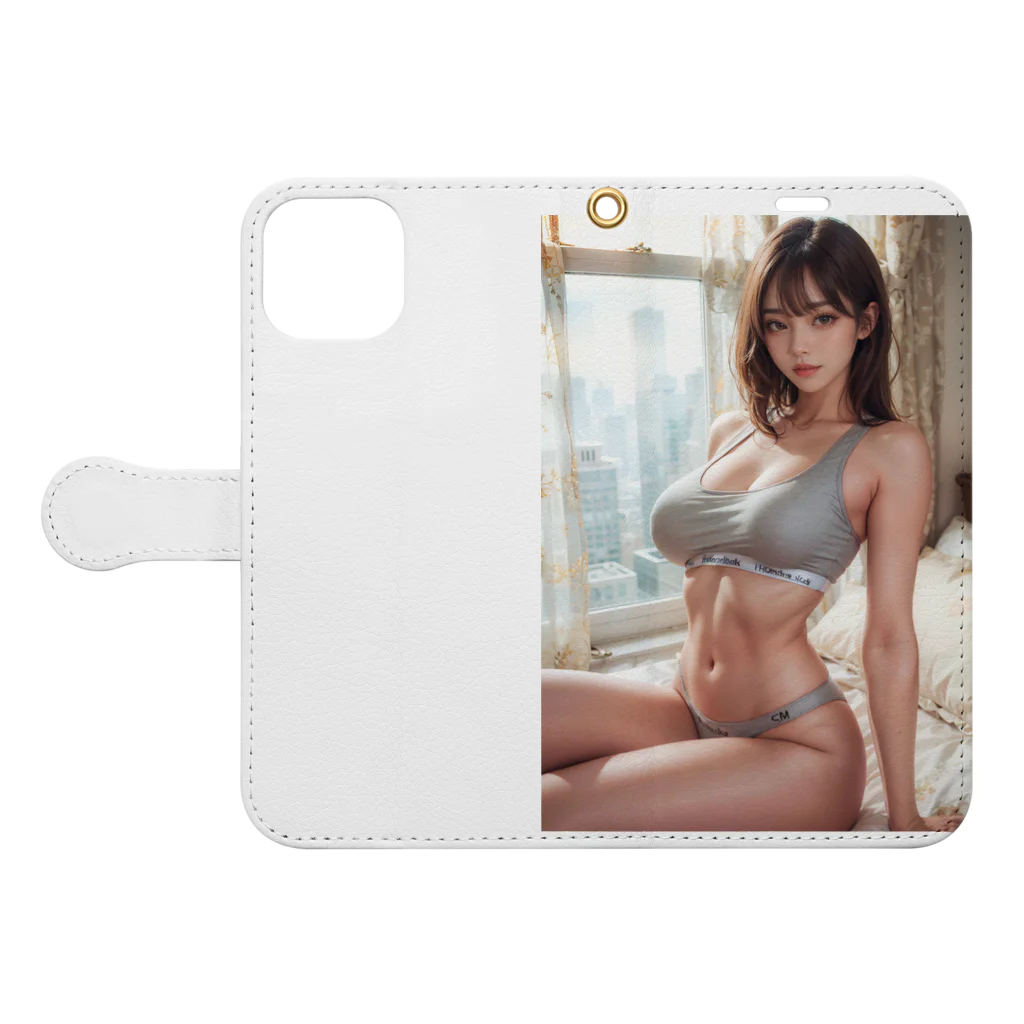 魔法陣ウガのGray Underwear01 Book-Style Smartphone Case:Opened (outside)