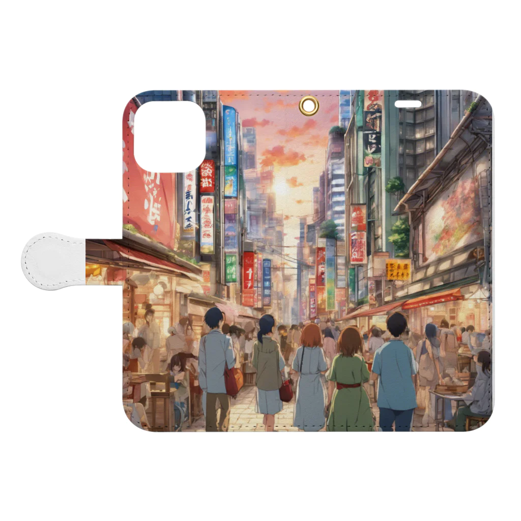 yamatoyajapanのハ－トウォ－ミングシ－ンアット大阪 Book-Style Smartphone Case:Opened (outside)