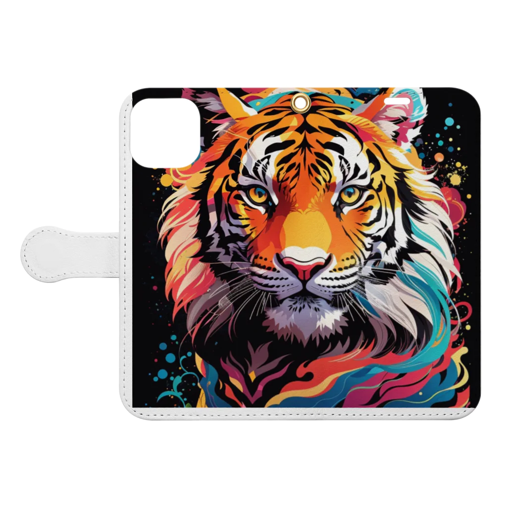 LEONのVivid-TigerⅡ（ビビッド・タイガーⅡ） Book-Style Smartphone Case:Opened (outside)