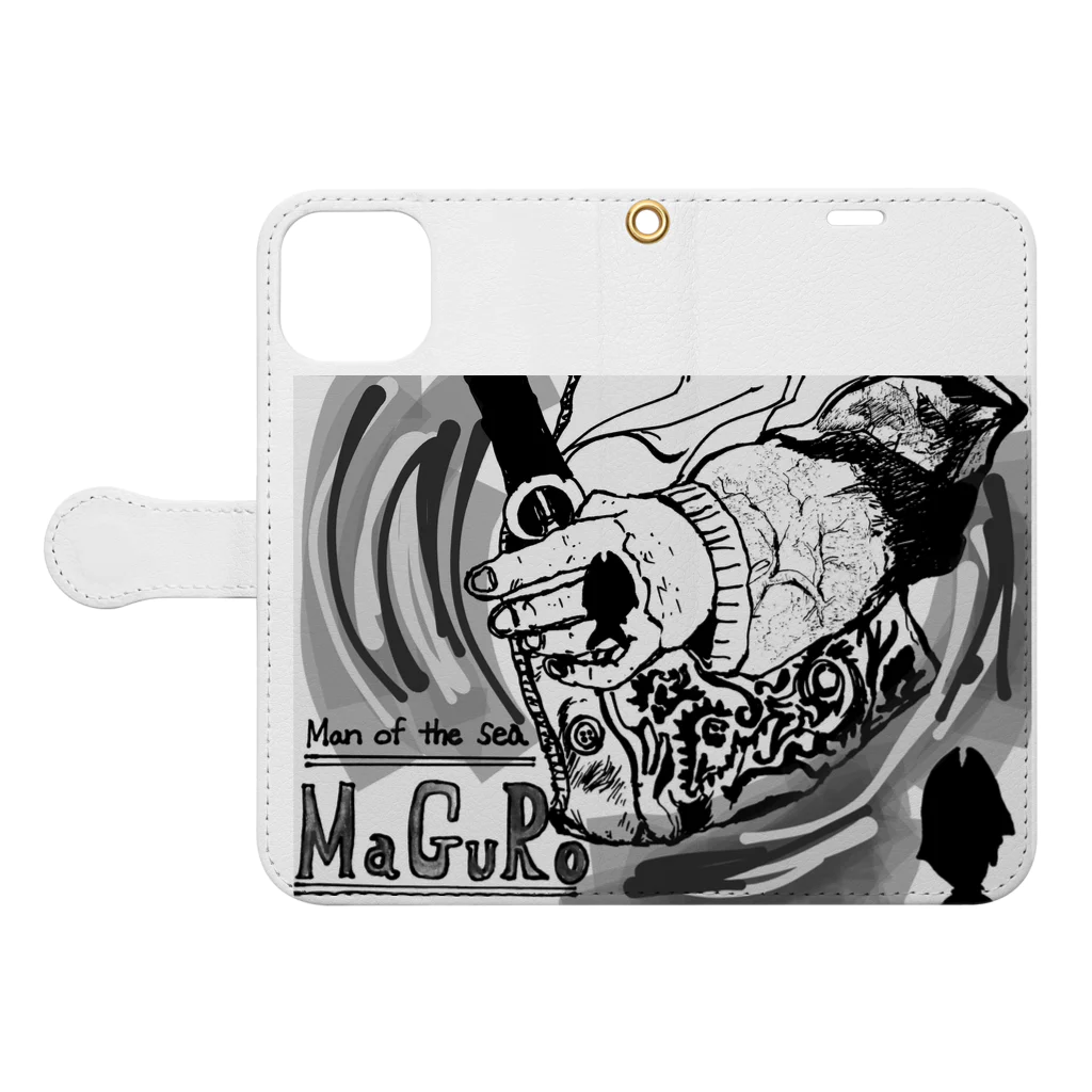 maguro8xpのmaguro Man of the sea Book-Style Smartphone Case:Opened (outside)