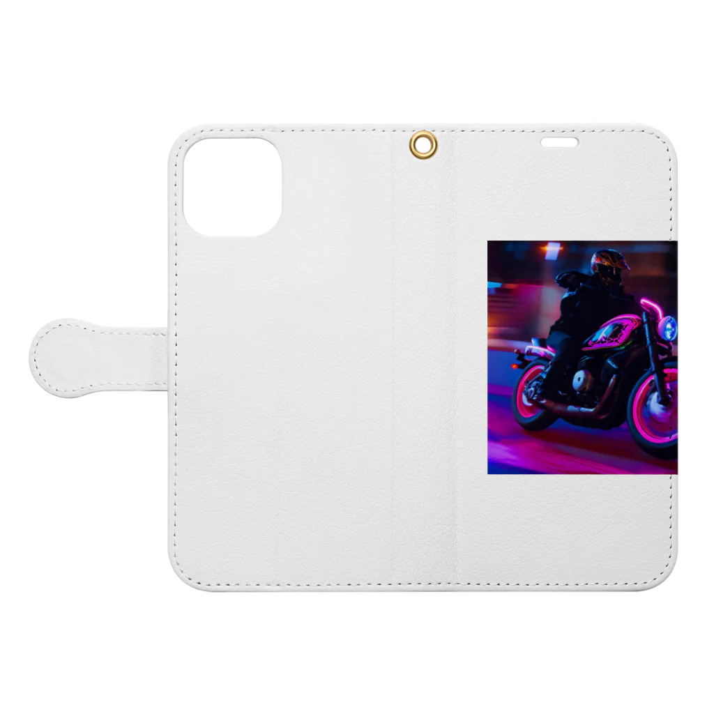 MaSaRuのバイクのイラストグッズ Book-Style Smartphone Case:Opened (outside)