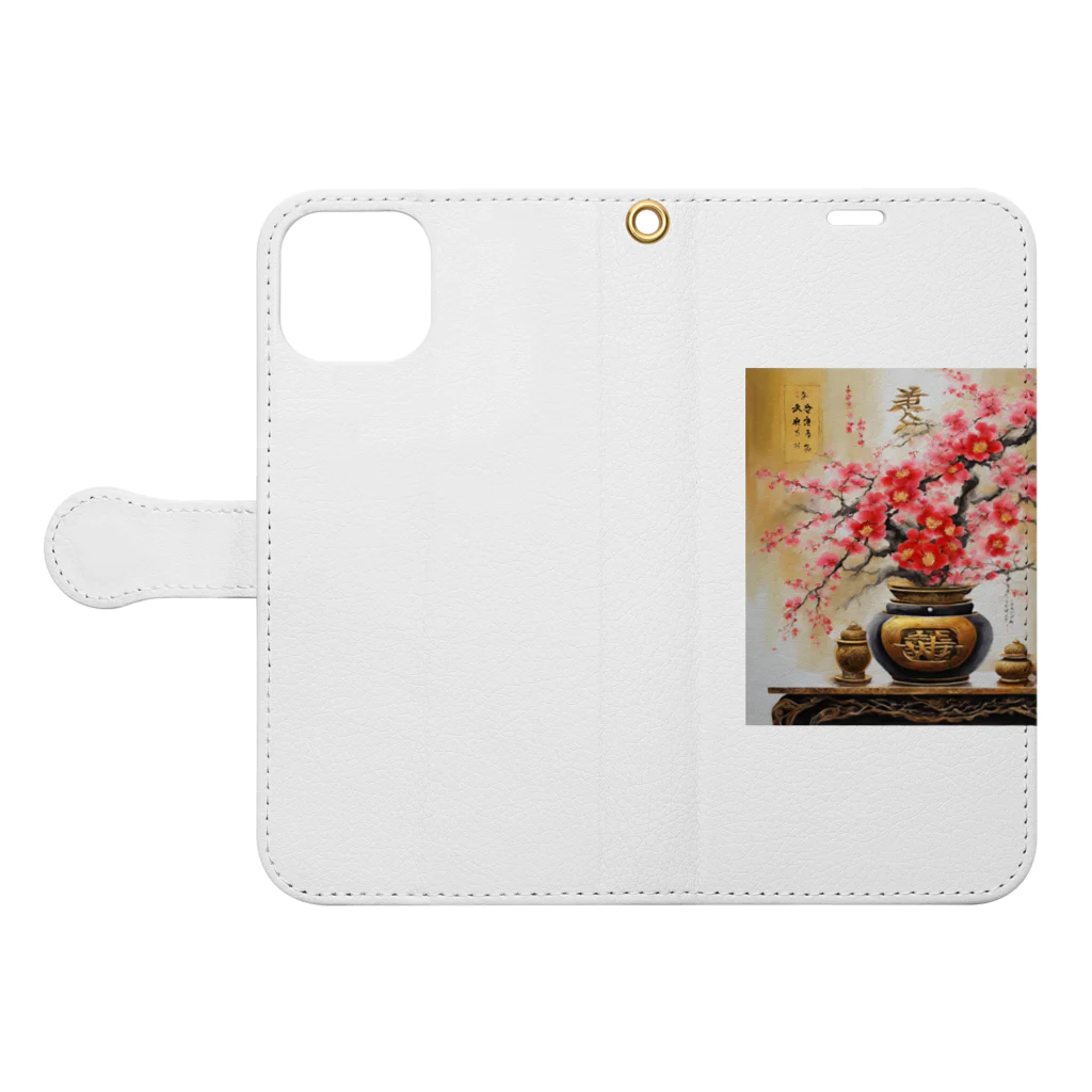 style2469の金運爆上げ風水画 Book-Style Smartphone Case:Opened (outside)