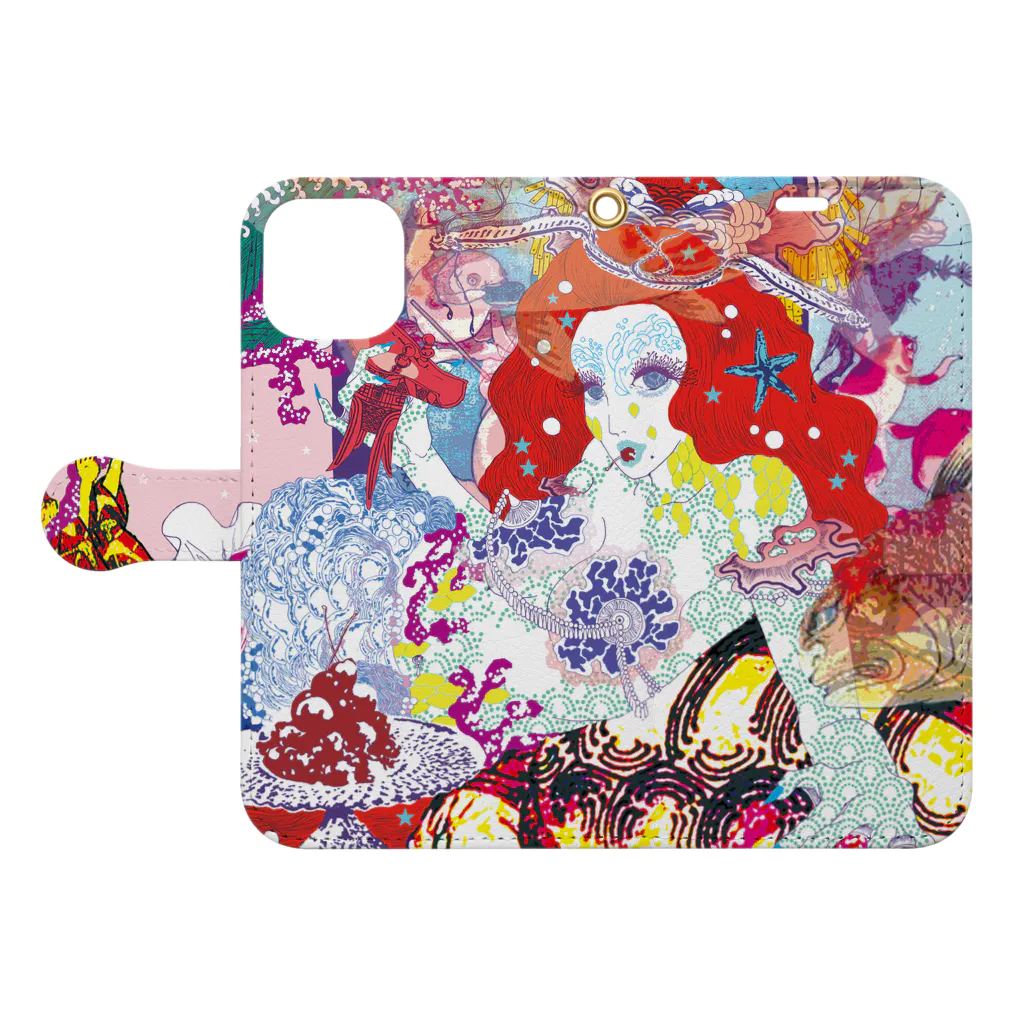 Asako Shibutaniの乙姫龍宮遊びづくし Book-Style Smartphone Case:Opened (outside)