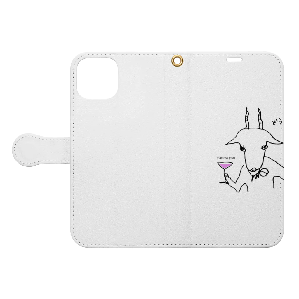 mamma-goatの山羊ママ Book-Style Smartphone Case:Opened (outside)