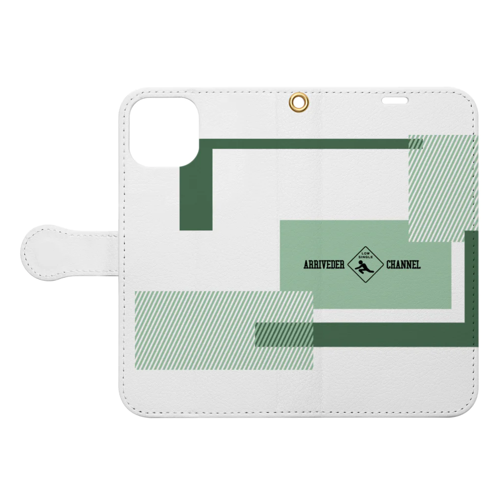 アリーヴェデルチャンネルSHOPのCYBER WINDOW GRN Book-Style Smartphone Case:Opened (outside)