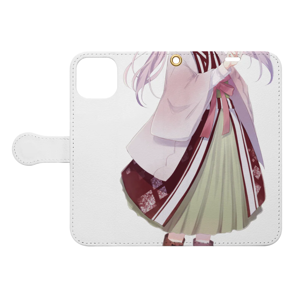 茶々音ツカサ🍵🍡🎵の和服ツカサ Book-Style Smartphone Case:Opened (outside)