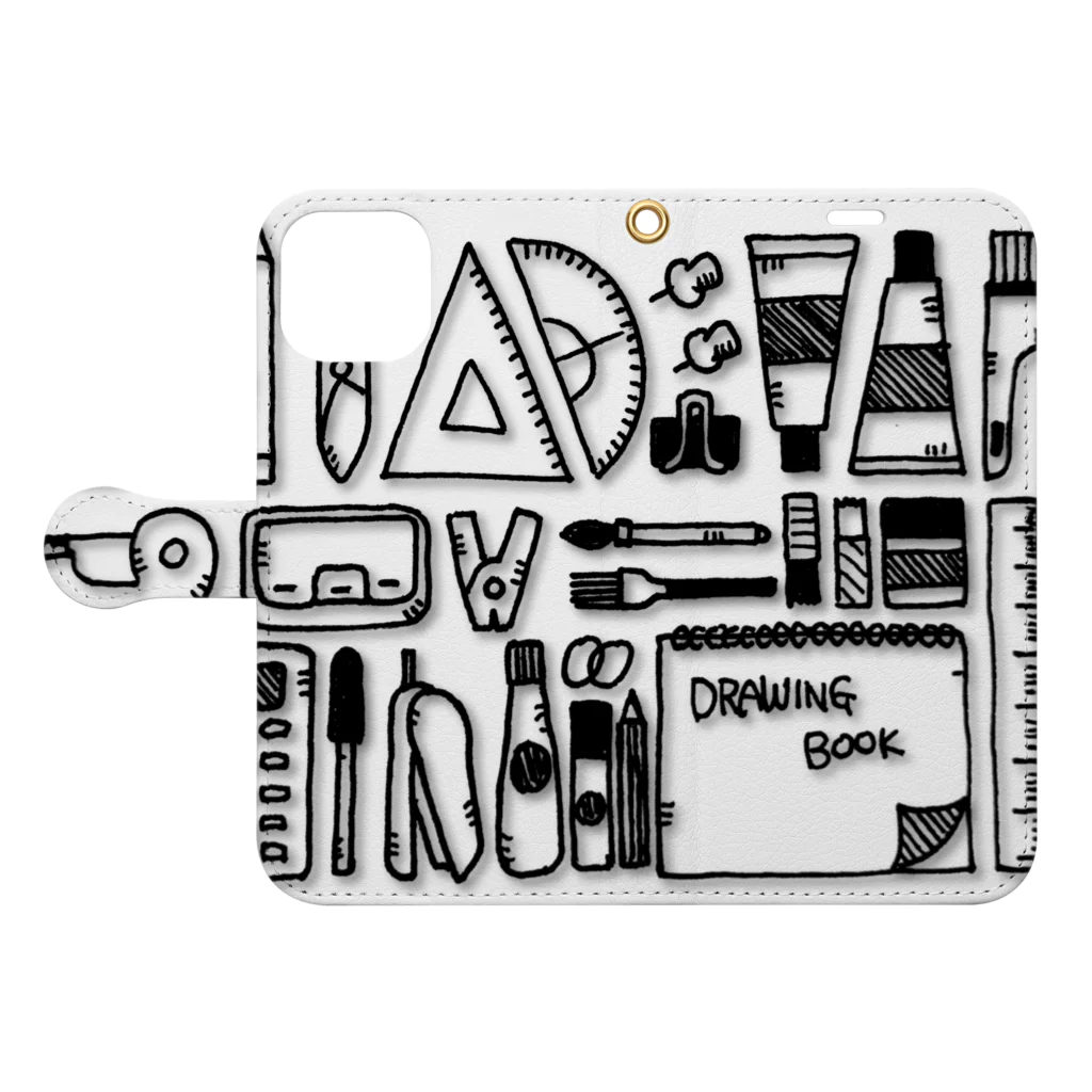 Nhat markのStationery etc. Book-Style Smartphone Case:Opened (outside)