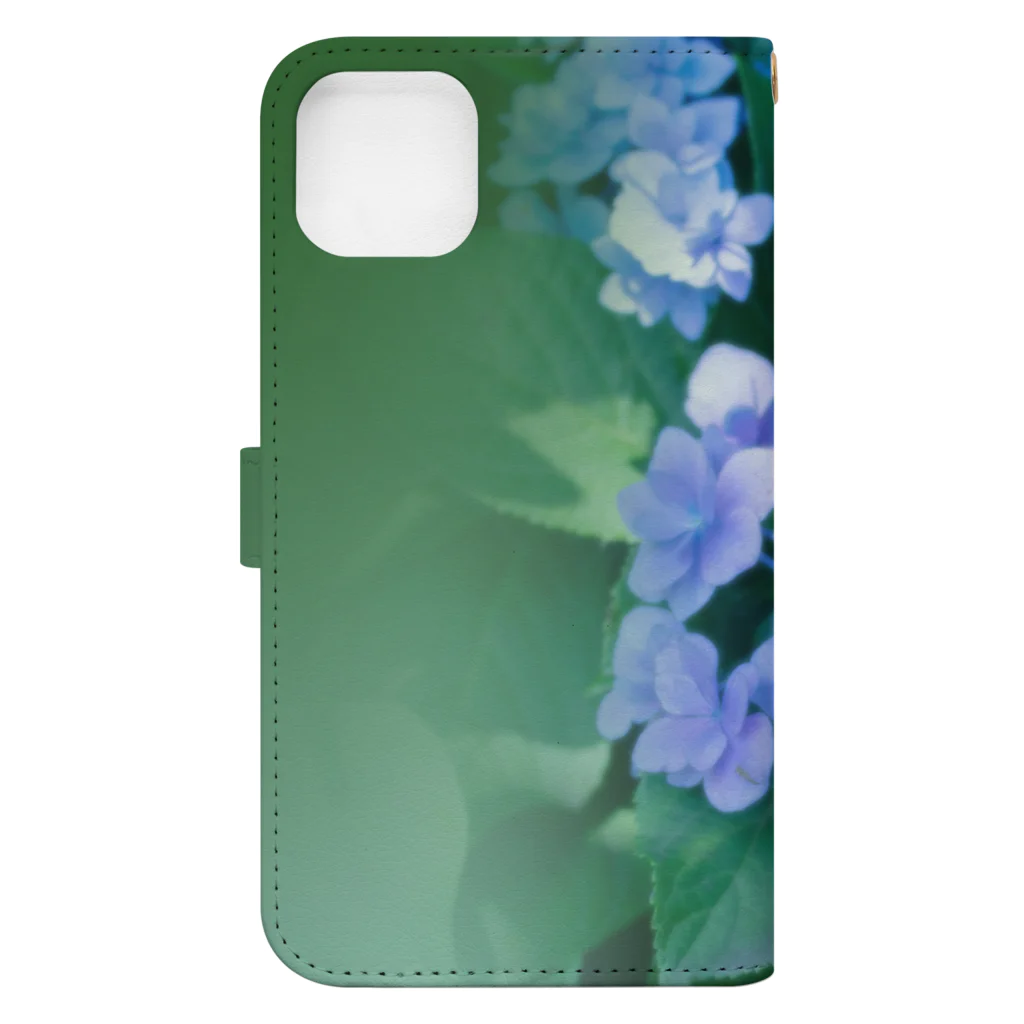 akane_art（茜音工房）の花フォト(アジサイ/緑） Book-Style Smartphone Case :back