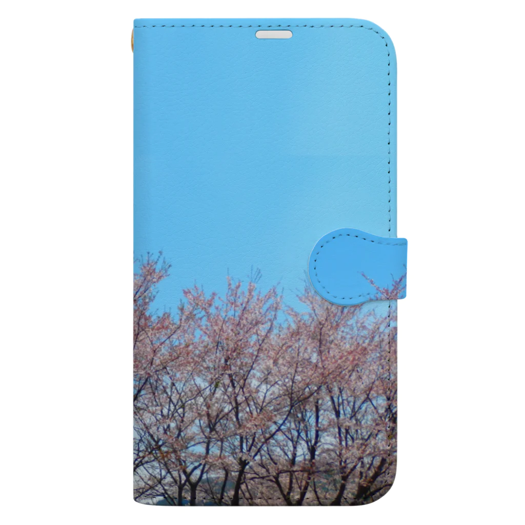 大正ロマン・昭和モダンのさくら　桜の木　青い空 Book-Style Smartphone Case