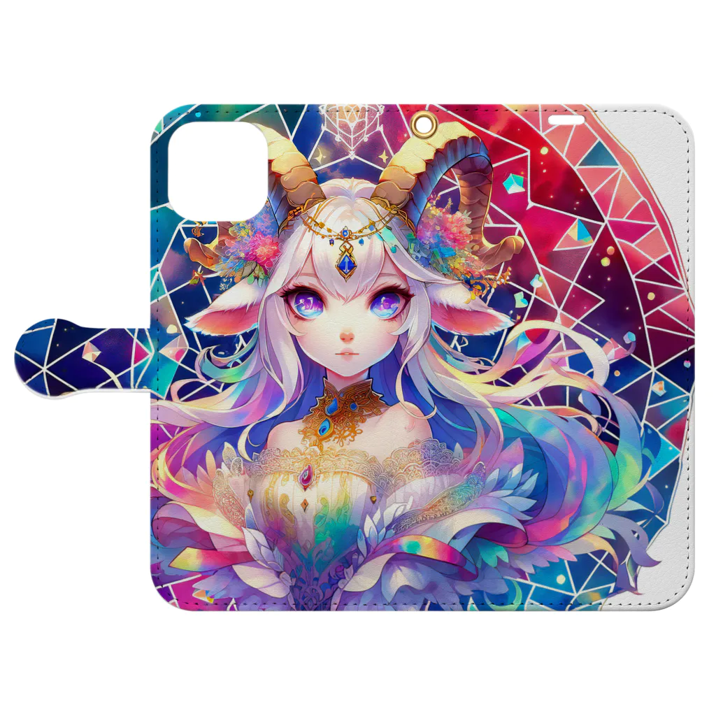 トトベス(T∴B∴M∴)🕊️の牧神パーンに奉献する清廉な山羊姫🐐 Book-Style Smartphone Case:Opened (outside)