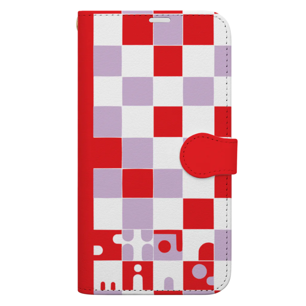 Starmine storeの【Starmine】 KIKORI POP mobile case 赤 手帳型スマホケース