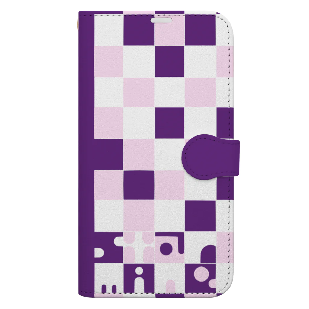 Starmine storeの【Starmine】 KIKORI POP mobile case 紫 手帳型スマホケース