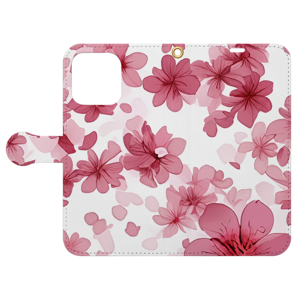 sukoyaの桜花漫舞 Book-Style Smartphone Case:Opened (outside)