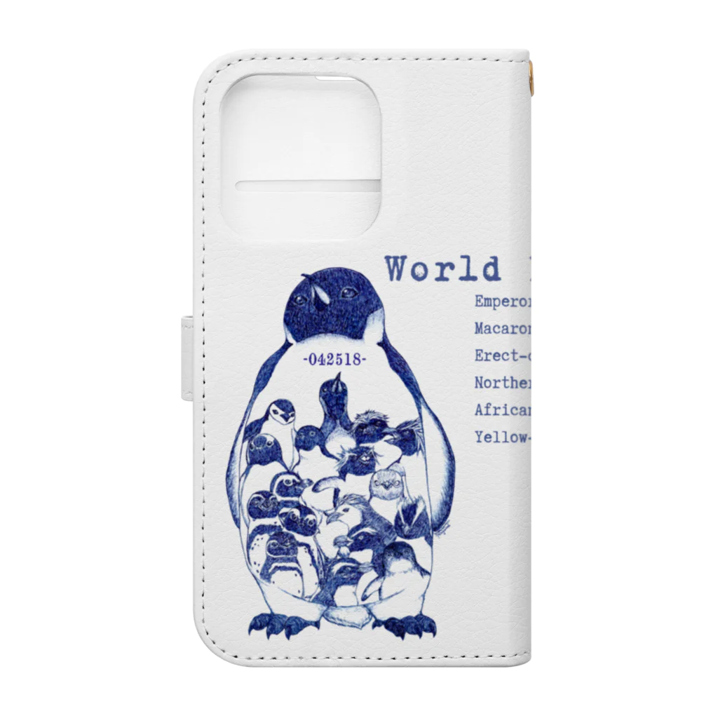 ヤママユ(ヤママユ・ペンギイナ)の-042518-World Penguins Day(Typewriter) Book-Style Smartphone Case :back