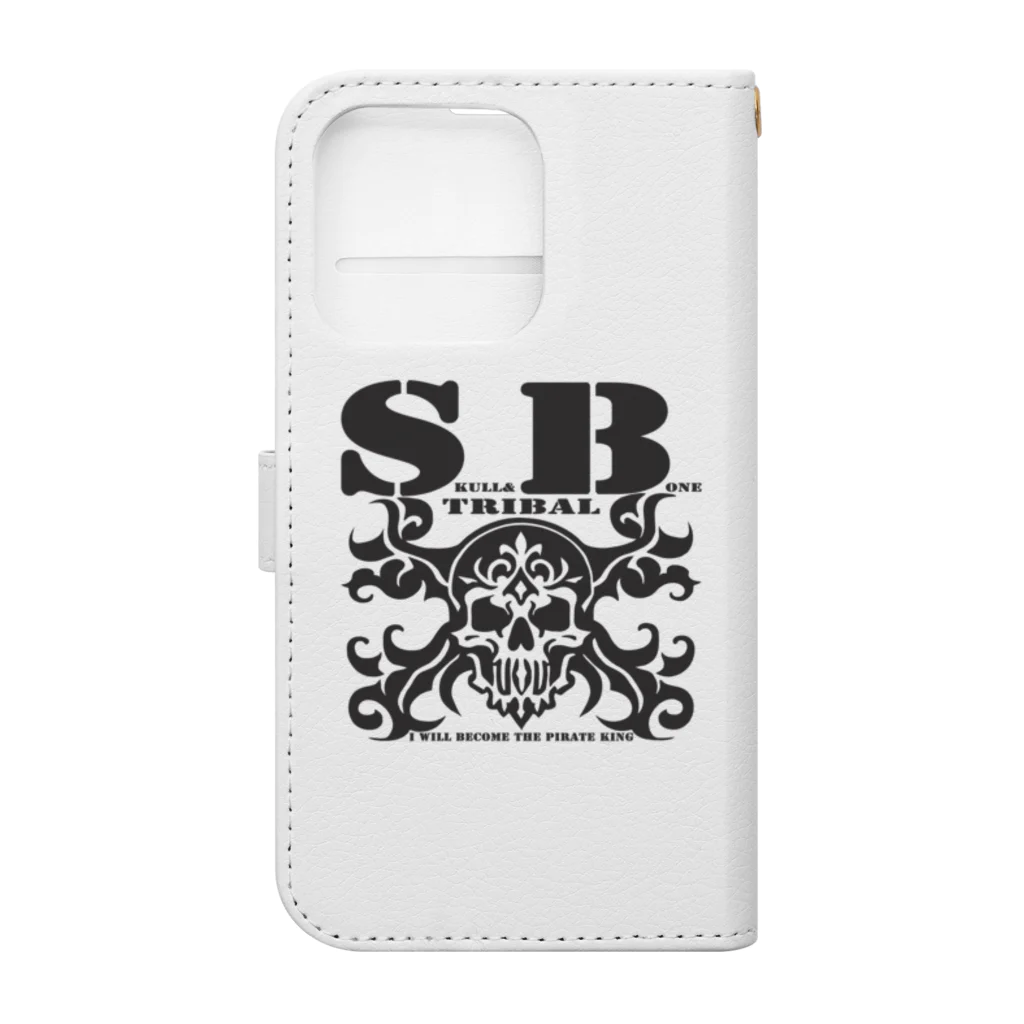 Ａ’ｚｗｏｒｋＳのSKULL&BONE TRIBAL BLK 手帳型スマホケースの裏面