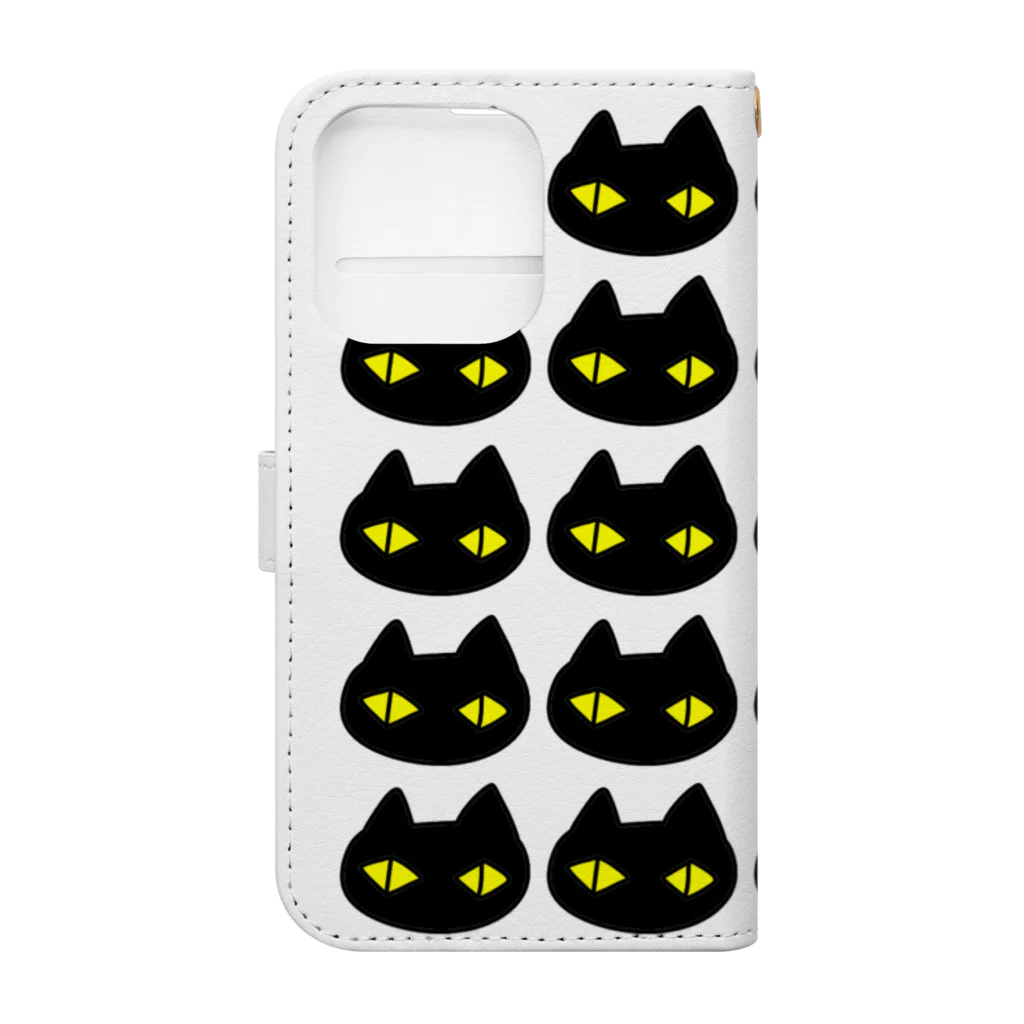 F2 Cat Design Shopの黒猫ボディーガード 001 Book-Style Smartphone Case :back