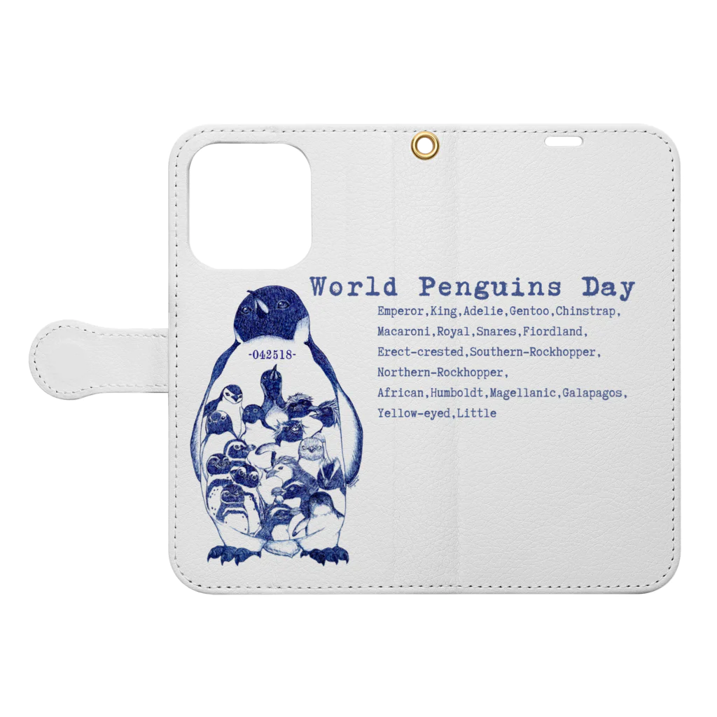 ヤママユ(ヤママユ・ペンギイナ)の-042518-World Penguins Day(Typewriter) Book-Style Smartphone Case:Opened (outside)