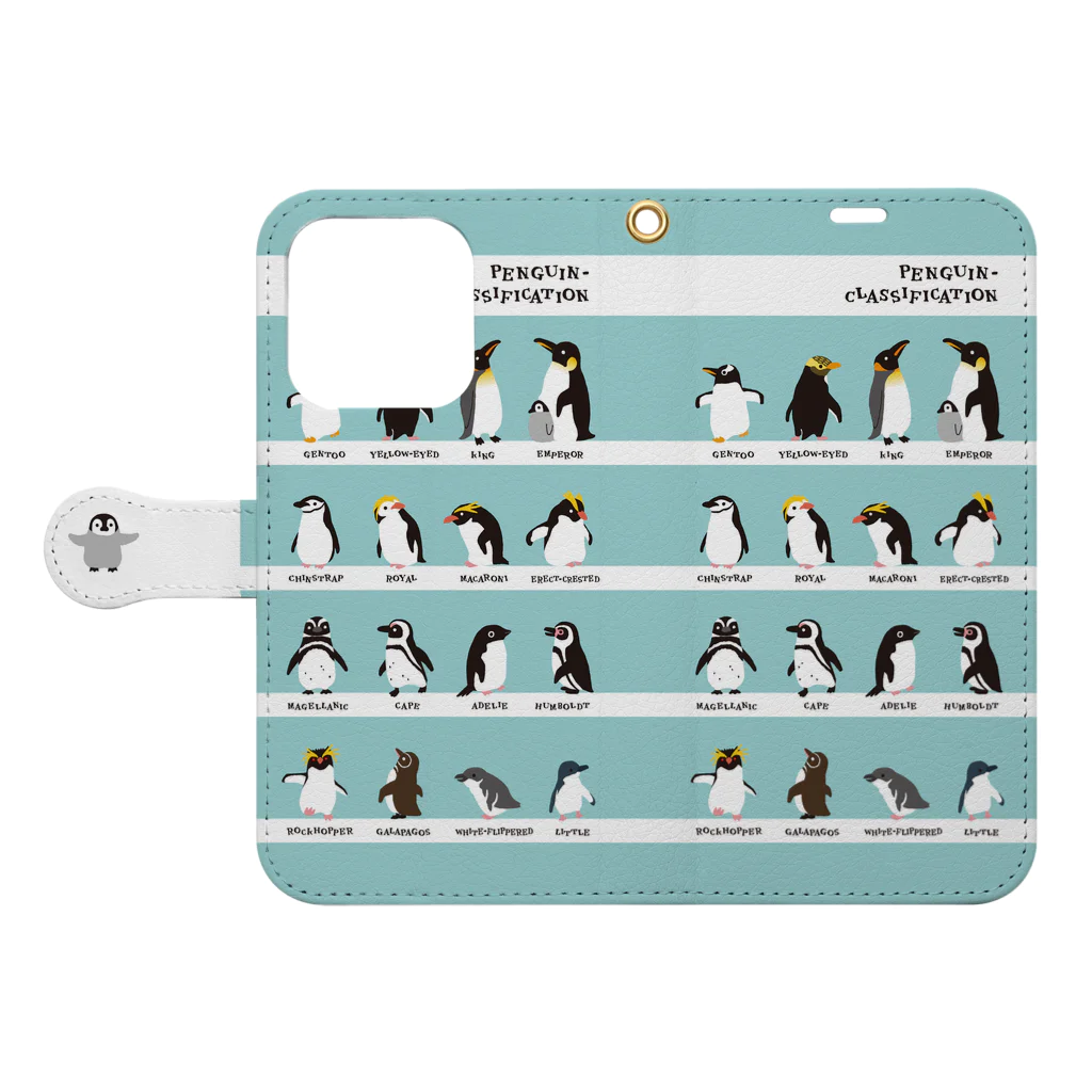 ささきまゆのいろいろペンギン Book-Style Smartphone Case:Opened (outside)