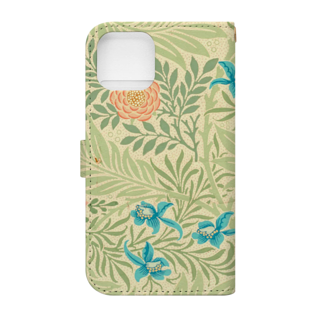 かえる商店のLarkspur by William Morris Book-Style Smartphone Case :back