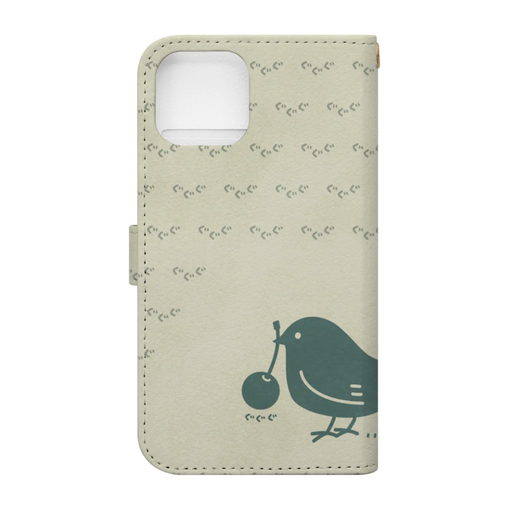 イラスト MONYAAT のみつぐとり　みどり4 Book-Style Smartphone Case :back