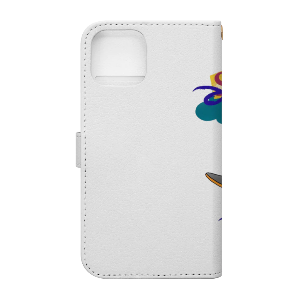 sloth_giraffeのスケートボードするワンコ Book-Style Smartphone Case :back