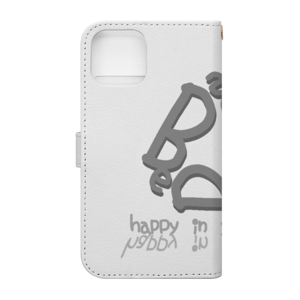 墨'sのBe happy in your life Book-Style Smartphone Case :back