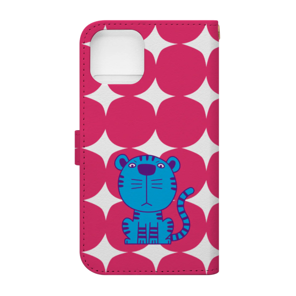 ねこじゃらしのカラフルな猫科動物 -colorful felines- Book-Style Smartphone Case :back