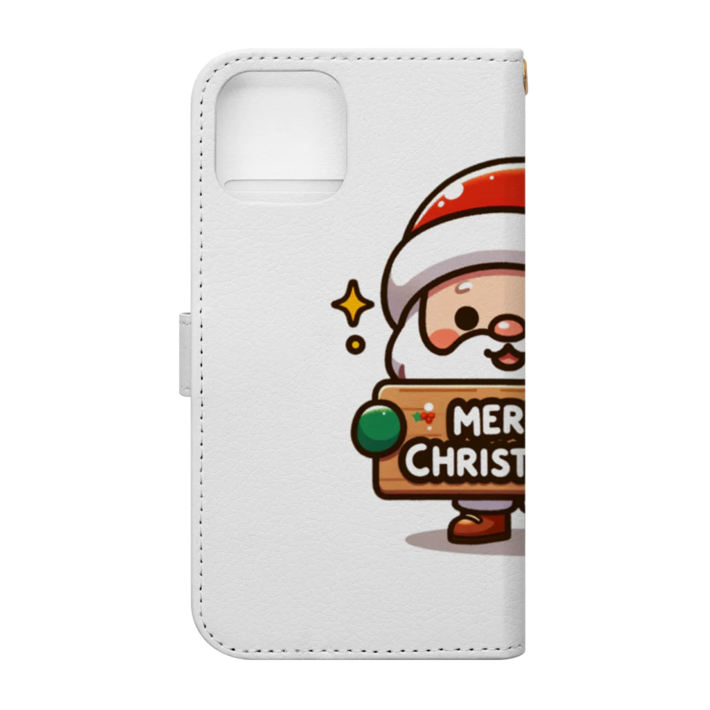 mitsu5872のサンタの陽気なクリスマスコレクション Book-Style Smartphone Case :back