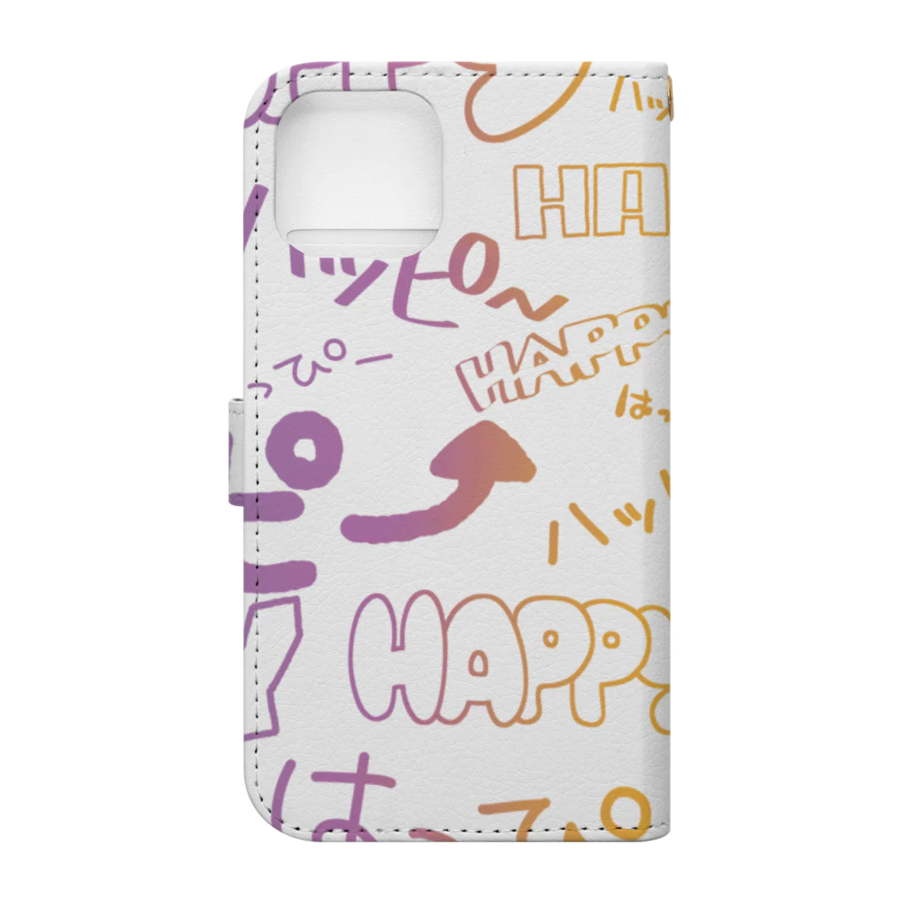 はしくれじゃいSHOPのHAPPYはっぴーハッピー（フルグラ） Book-Style Smartphone Case :back