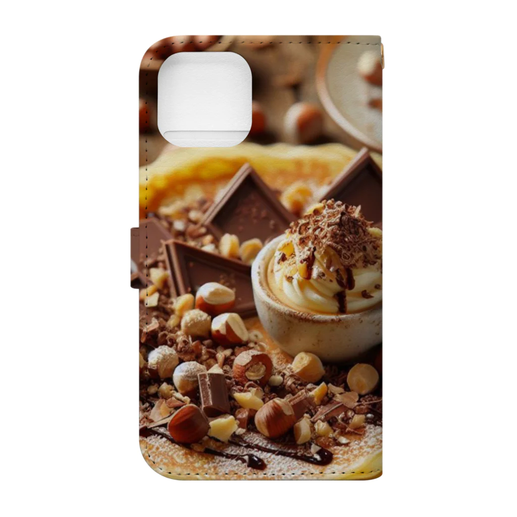 Girigiri-kのヘーゼルナッツとチョコレートのクレープ Book-Style Smartphone Case :back