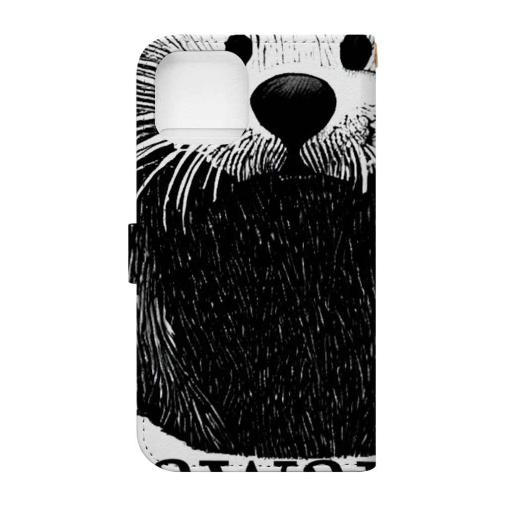 夢幻カワウソくんのお店のカワウソくん Book-Style Smartphone Case :back