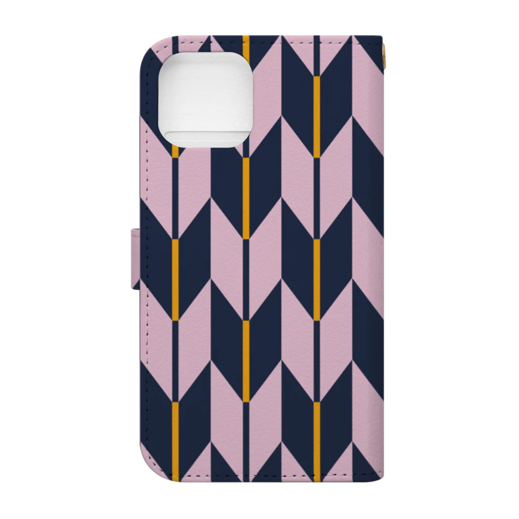 Musashi和柄Shop 【Japanese pattern】の矢絣手帳型スマホケース Book-Style Smartphone Case :back