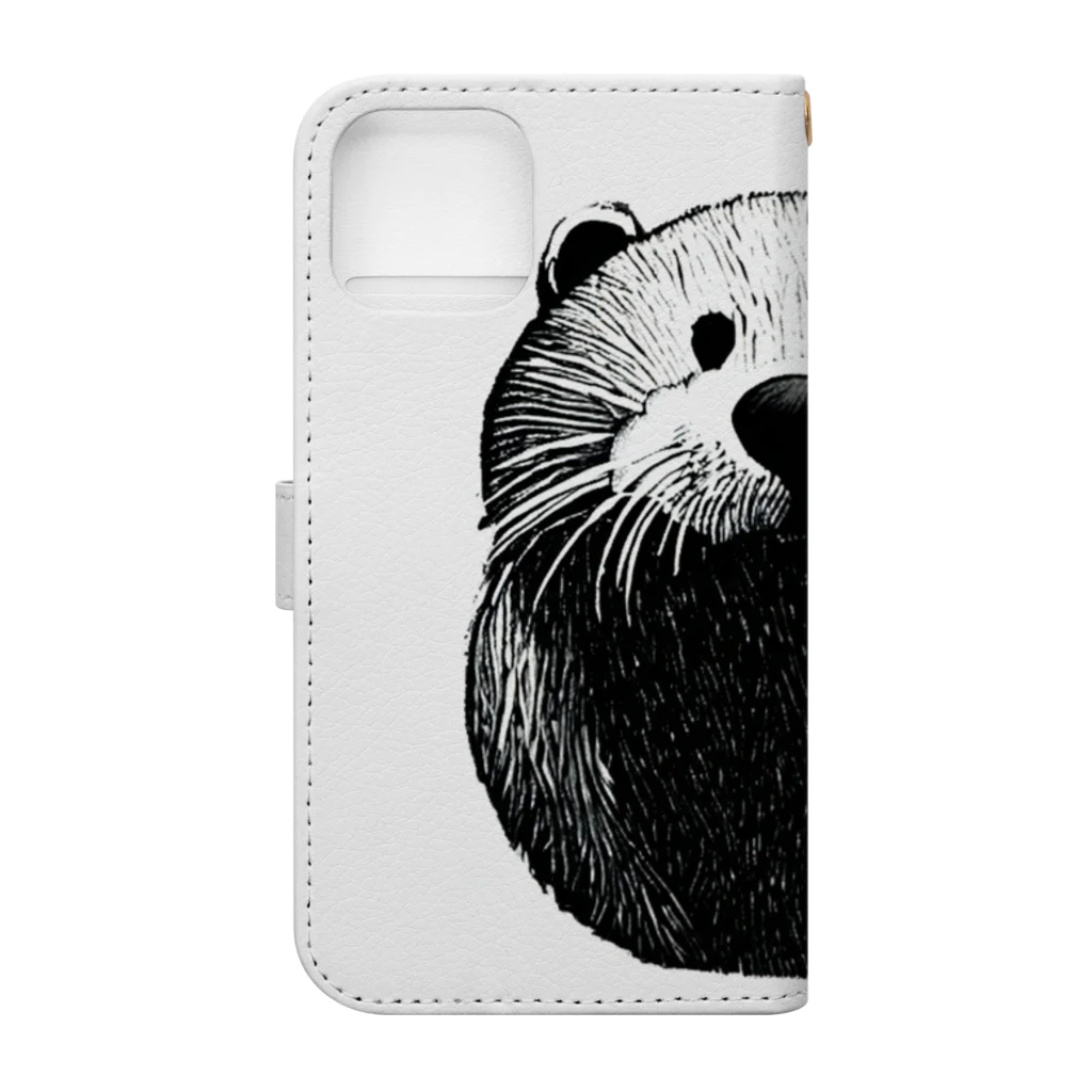 夢幻カワウソくんのお店のカワウソくん(文字なし) Book-Style Smartphone Case :back