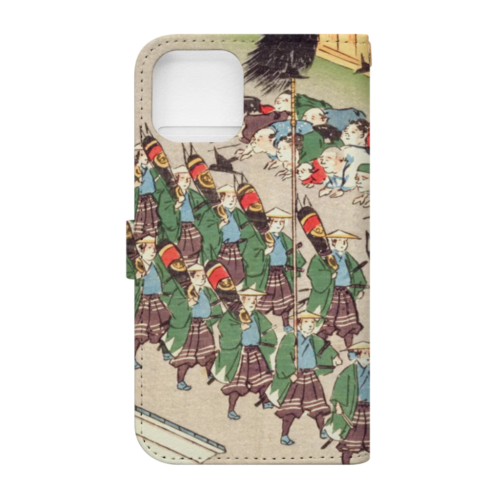 浮世絵ショップ のどぐろ　UKIYOE SHOP NODOGUROの東海道　高縄牛ご屋 / Tokaido Takanawa cow shed Book-Style Smartphone Case :back