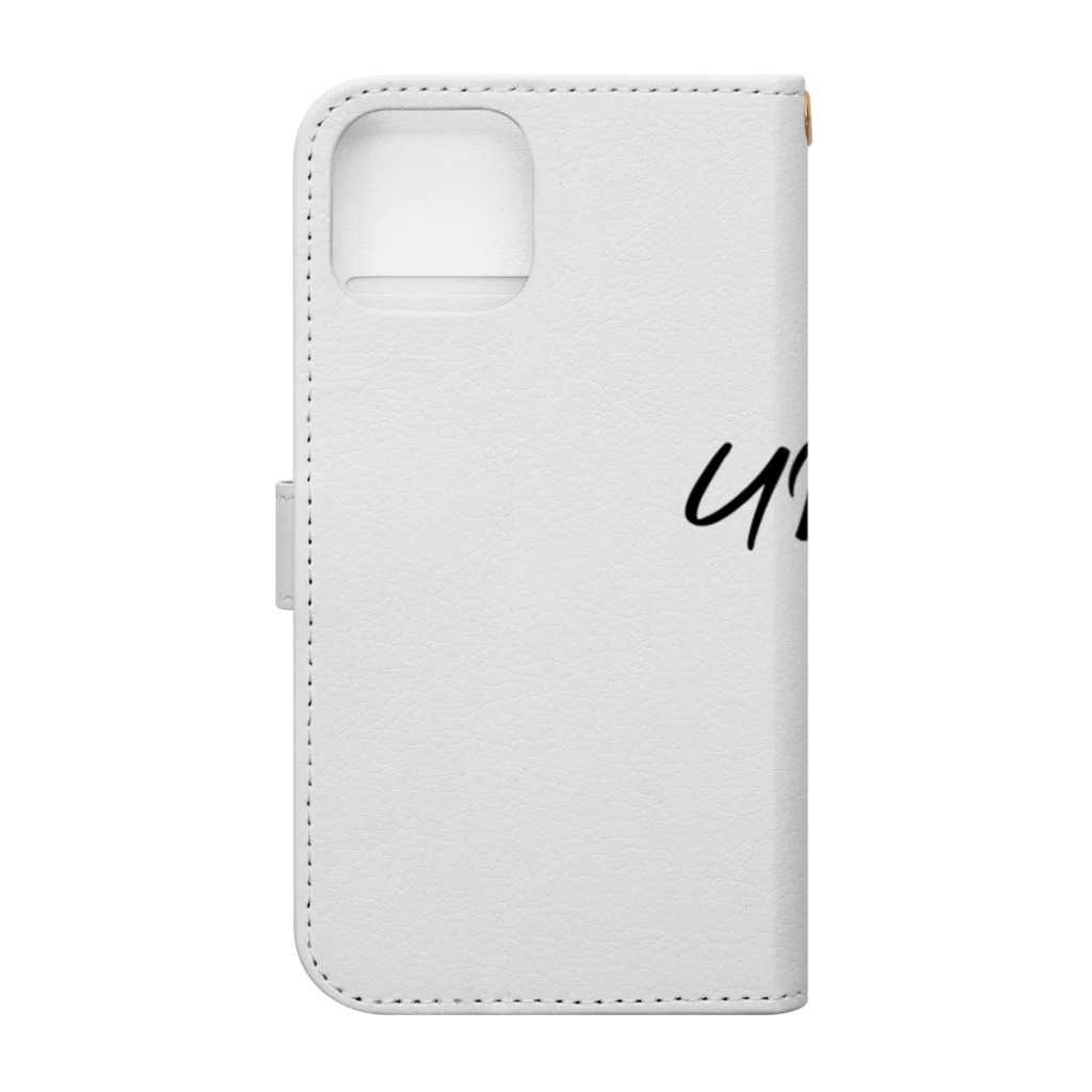 書道家スミノシンのことわざ　うんこんどん運根鈍（ローマ字） Book-Style Smartphone Case :back