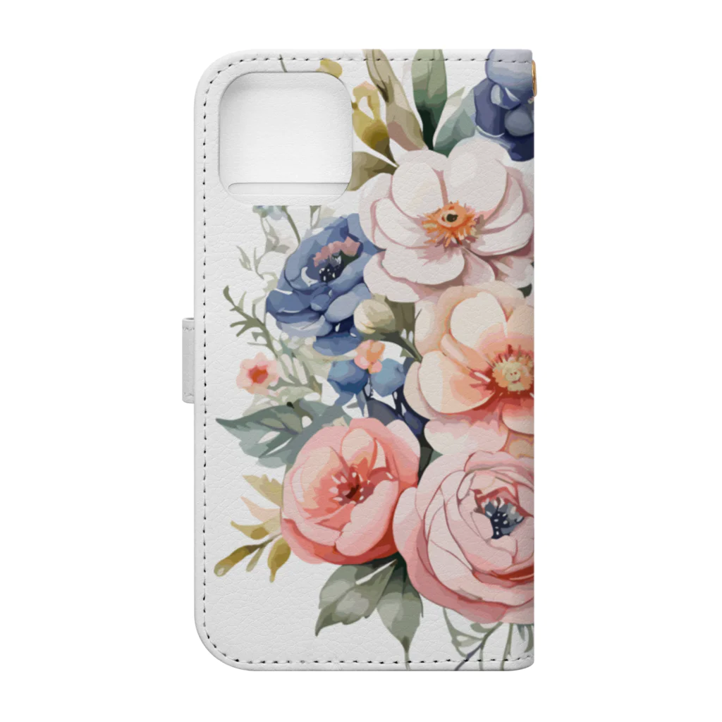 ファンシーTシャツ屋のパステルカラーの花束 Book-Style Smartphone Case :back