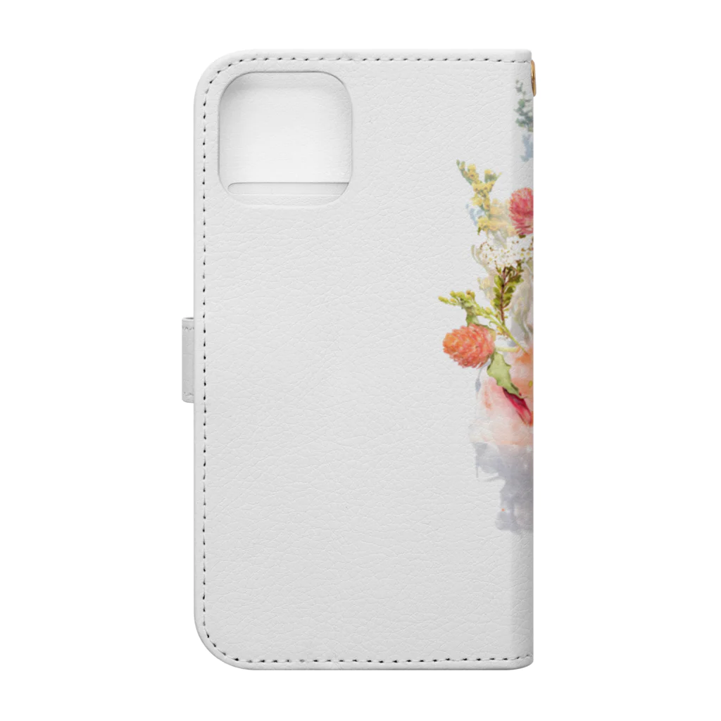 la mer alleeの花と猫 Book-Style Smartphone Case :back