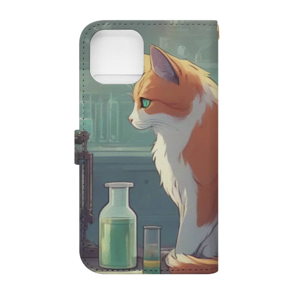 oekakishopの研究する猫 Book-Style Smartphone Case :back