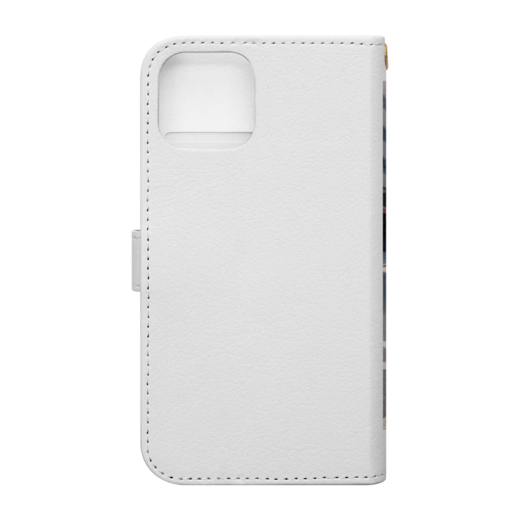 ほっこりアニメマートの白髪メガネ男子 Book-Style Smartphone Case :back