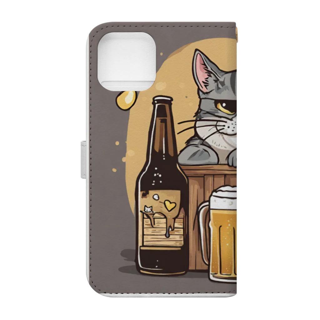 はまみるの酔っ払いの猫くん Book-Style Smartphone Case :back