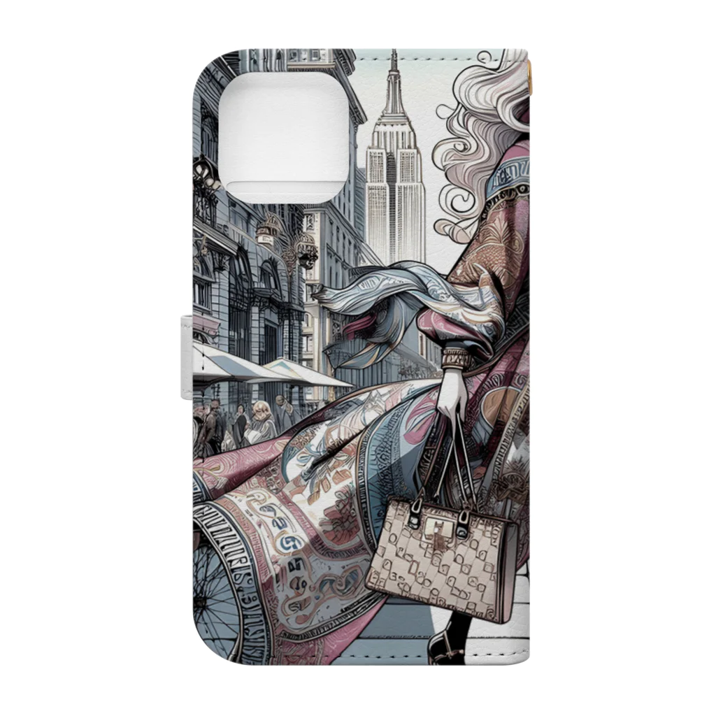 Moichi Designs Shop-2023のニューヨークマダム Book-Style Smartphone Case :back