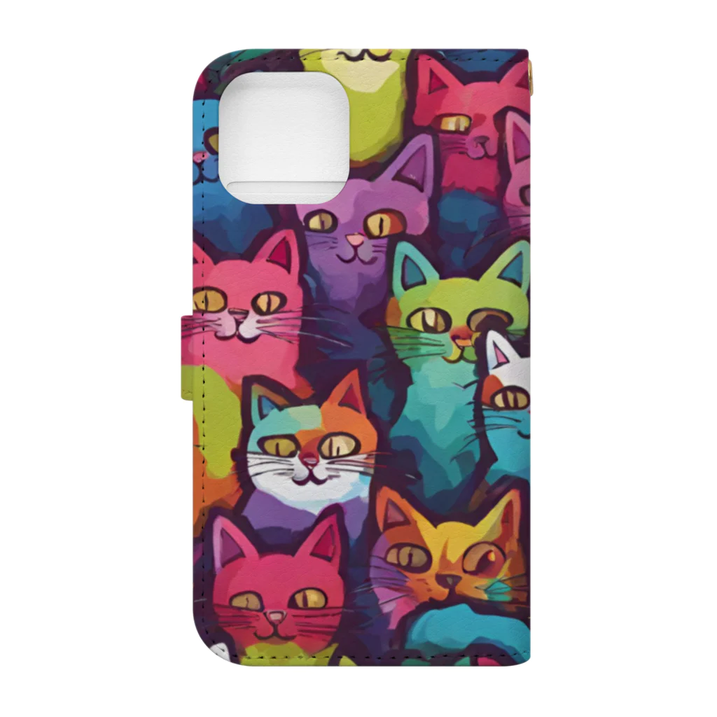 彩り屋のINSANITYcats Book-Style Smartphone Case :back