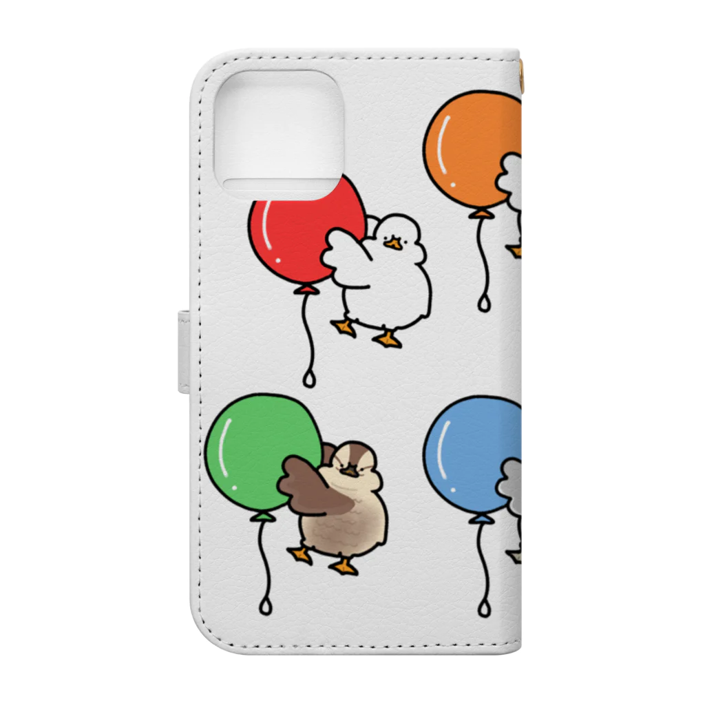 duck bird storeの風船 アヒル＆カモシリーズ 〈集合2〉 Book-Style Smartphone Case :back