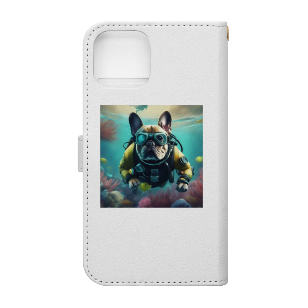 lovedogfamilly2の潜水士フレブルちゃん Book-Style Smartphone Case :back