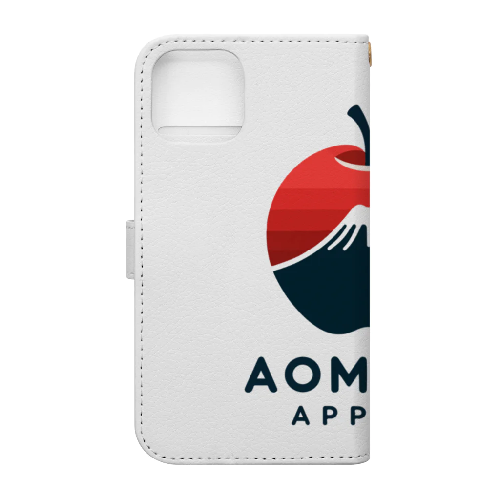 KUMACHOPのあおもりりんごと岩木山 Book-Style Smartphone Case :back