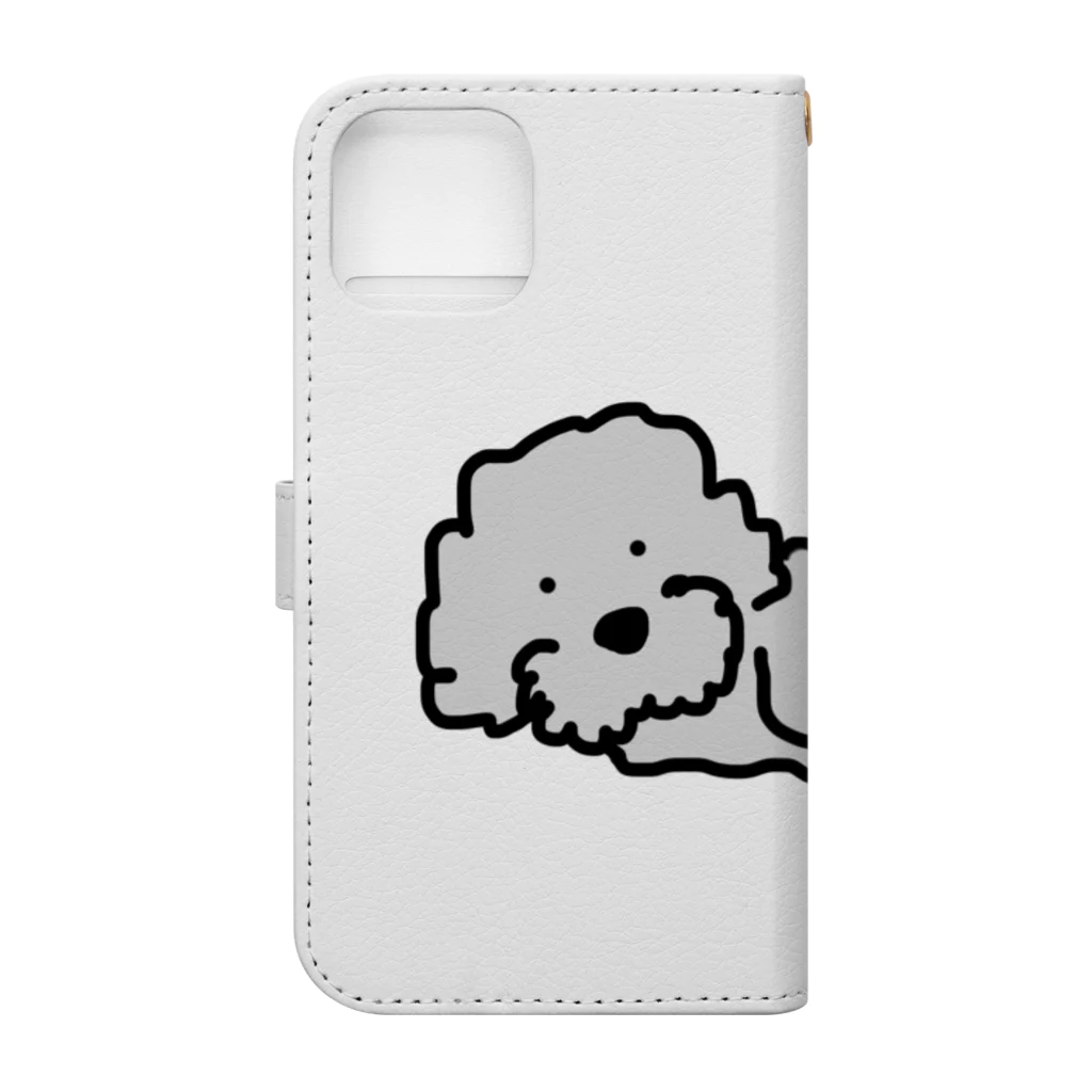 カール亭のなにか？とちょっ起きるワンさん　犬 Book-Style Smartphone Case :back