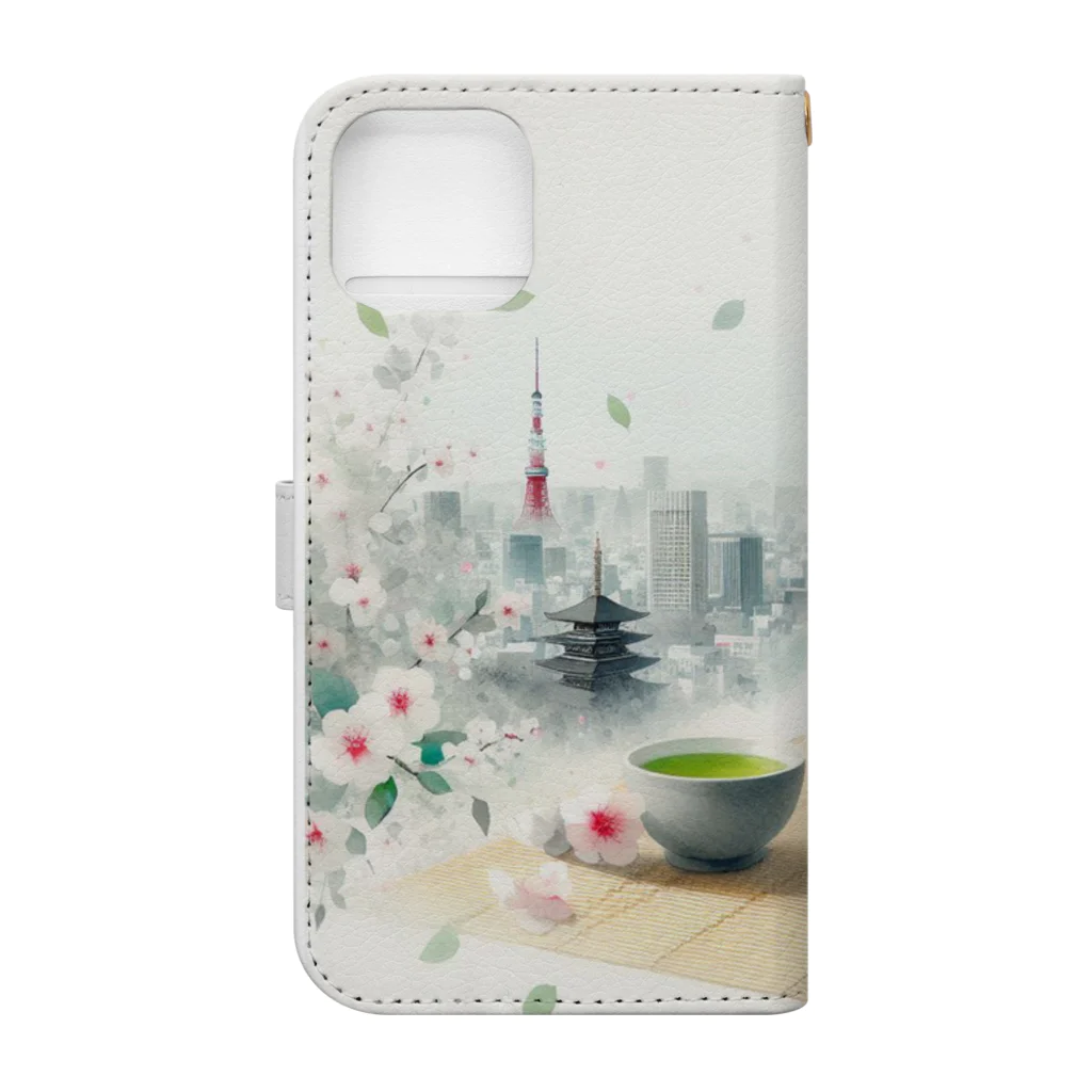 Patroの東京と猫 Book-Style Smartphone Case :back